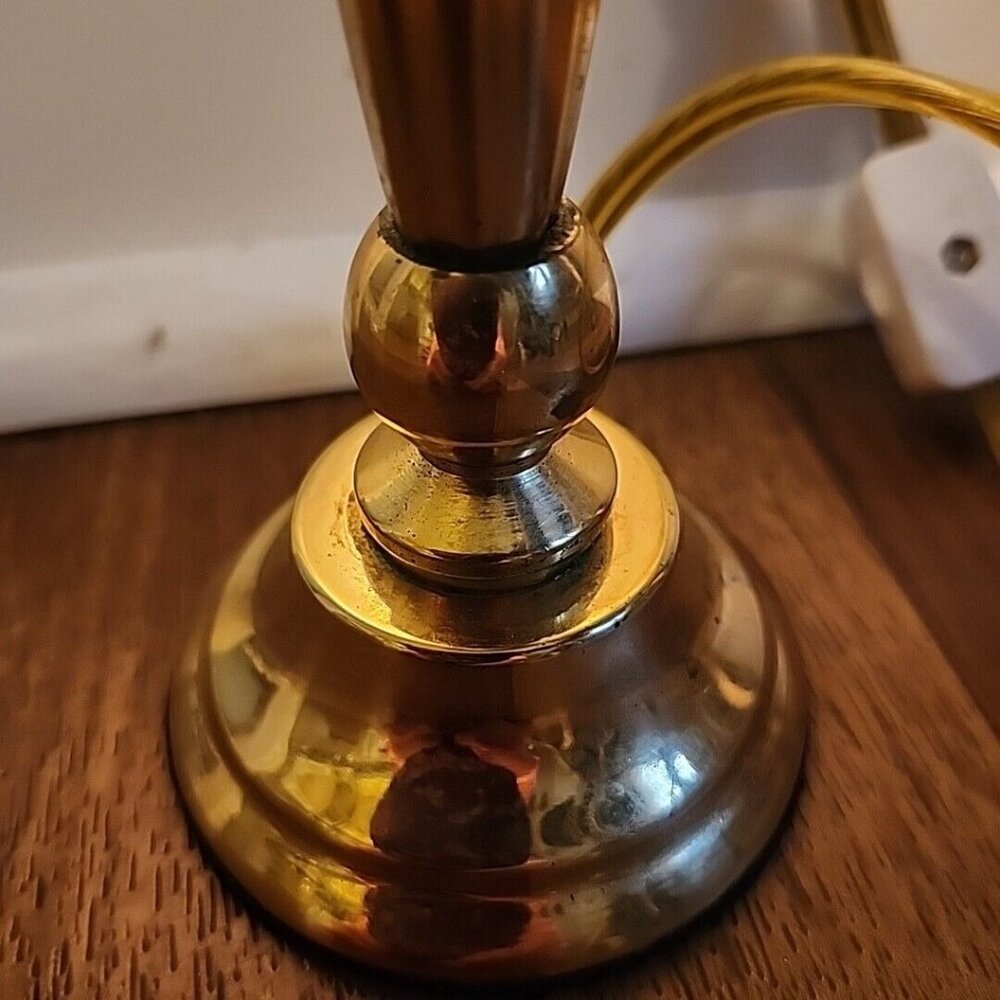 8.5” Brass Table Lamp Base Vintage Hollywood Regency - Picture 4 of 11